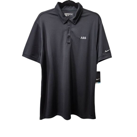 Nike Golf Dri-Fit New Men's Black Casual Short Sleeve Black Golf Polo Shirt - Picture 1 of 6
